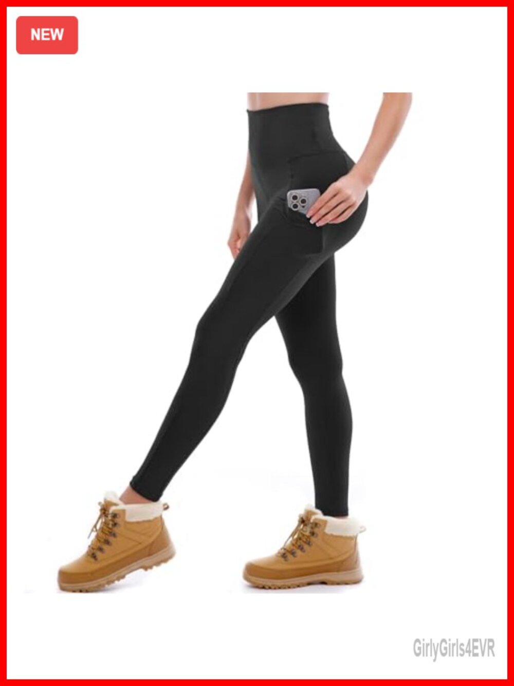 Fleece Lined High Waisted Leggings with Pockets